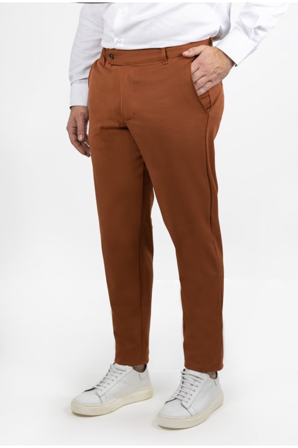 Men's Dark Red Fabric Pants-Urban Flex