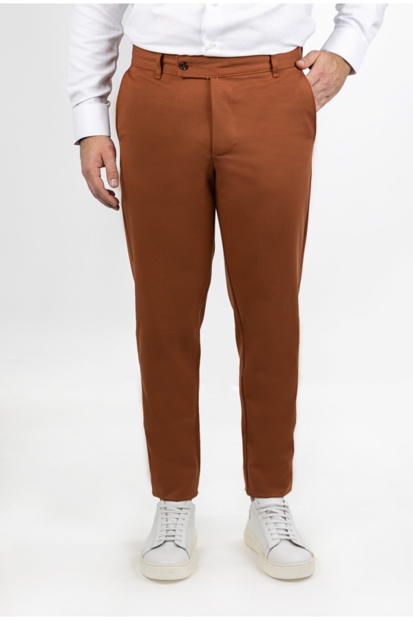Men's Dark Red Fabric Pants-Urban Flex