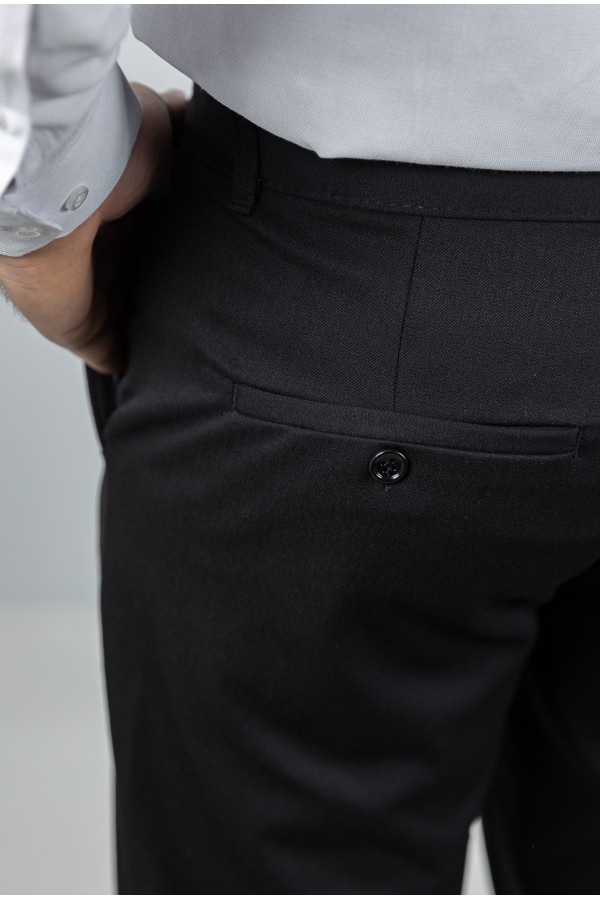 Men's Black Fabric Pants-Urban Flex