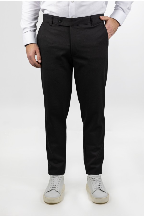 Men's Black Fabric Pants-Urban Flex