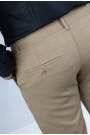 Men's Dark Beige Fabric Pants-Urban Flex
