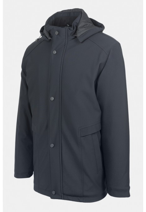 Men's Black Jacket with Removable Hood