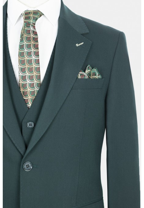 Men’s dark green suit elegant fit