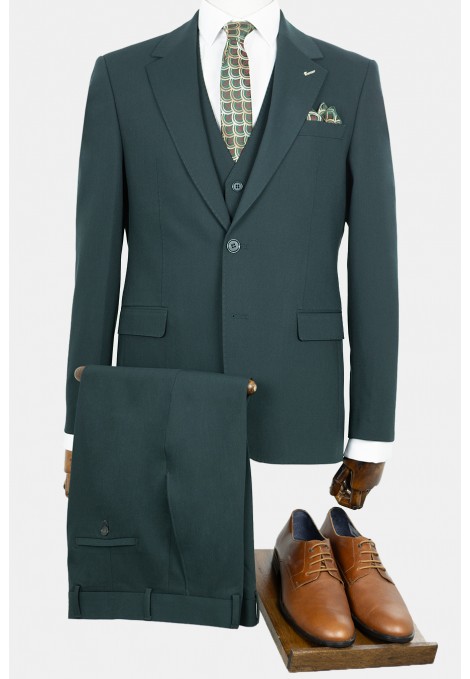 Men’s dark green suit elegant fit