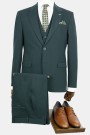 Men’s dark green suit elegant fit