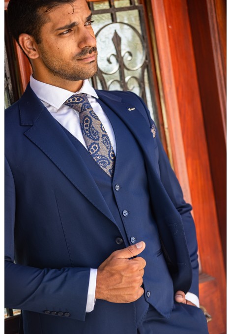 Men's blue suit weekend formal