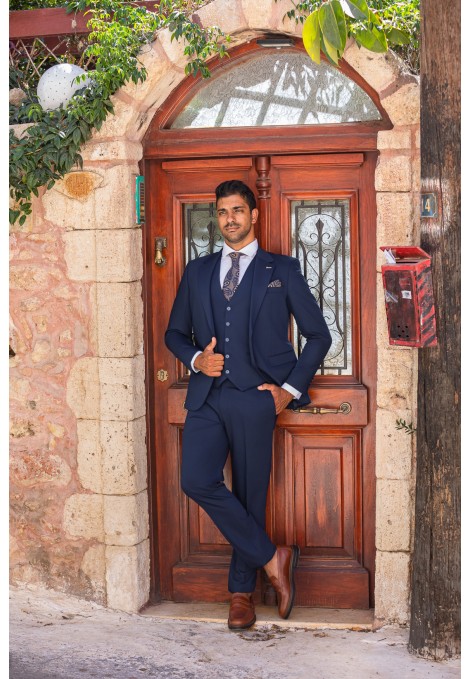 Men's blue suit weekend formal