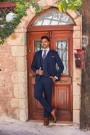 Men's blue suit weekend formal