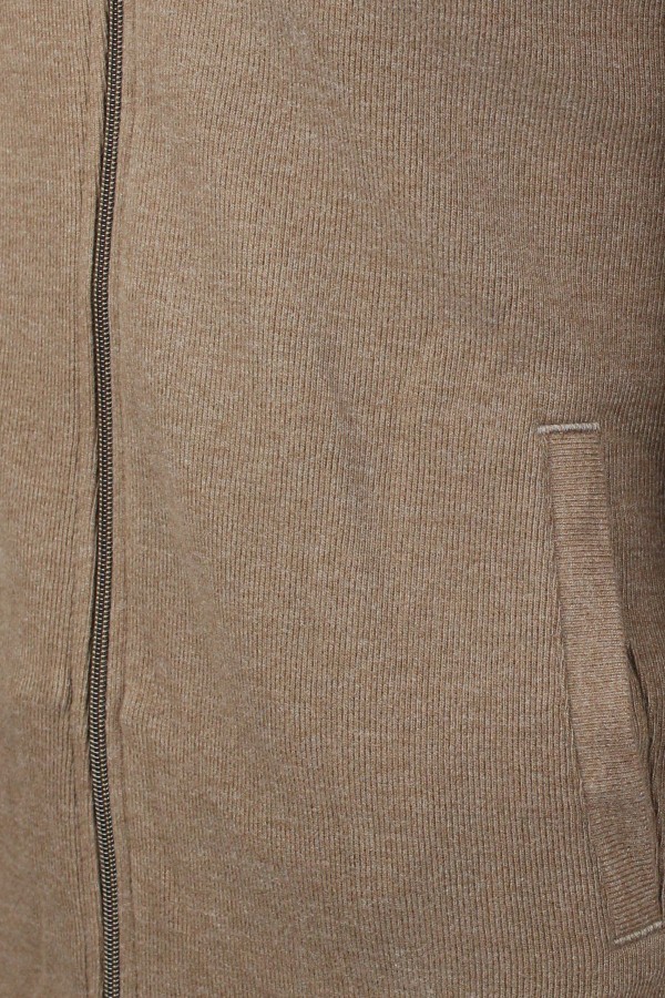 Men's Brown Sweatshirt Cardigan