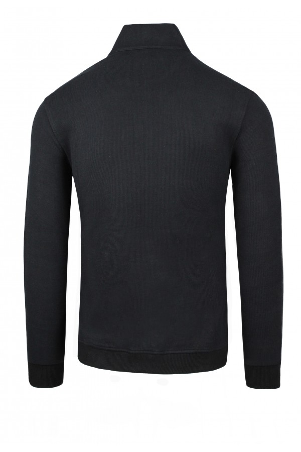 Men's Black Sweatshirt Cardigan