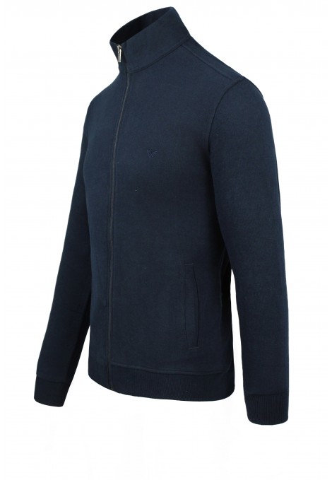 Men's Dark Blue Sweatshirt Cardigan