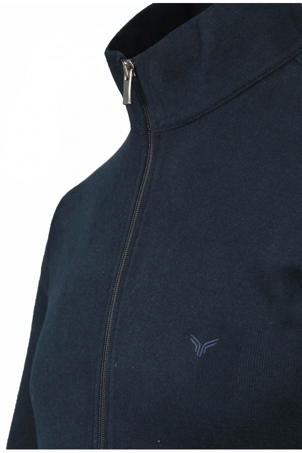 Men's Dark Blue Sweatshirt Cardigan