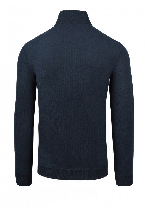 Men's Dark Blue Sweatshirt Cardigan
