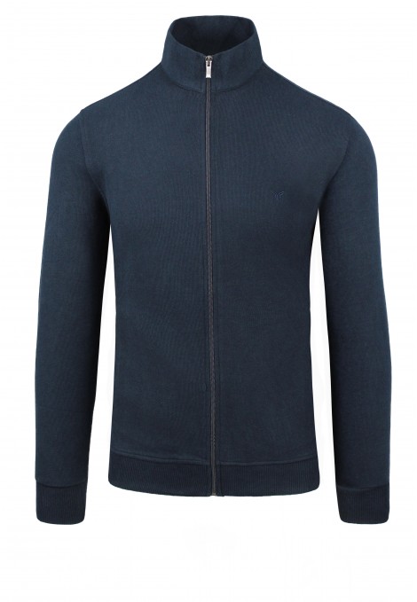 Men's Dark Blue Sweatshirt Cardigan