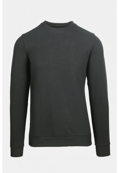 Ανδρική Μαύρη Μπλούζα με Σχέδιο Ύφανσης