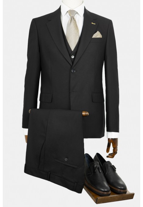 Ανδρικό μαύρο κοστούμι elegant fit
