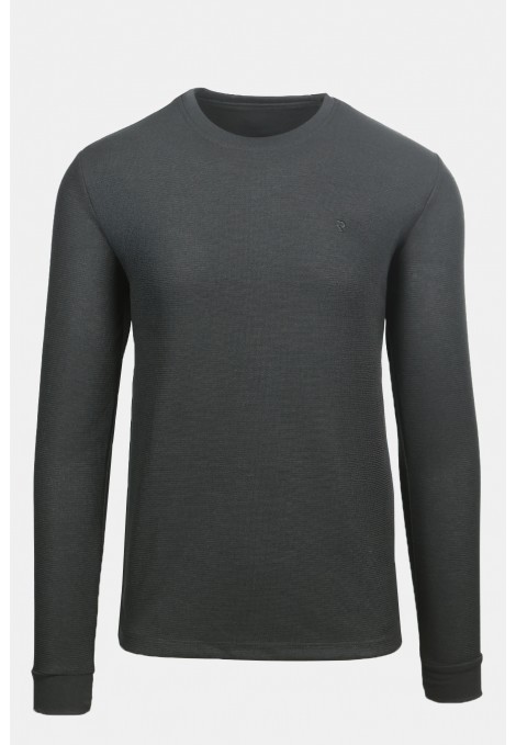 Ανδρική Μαύρη Μπλούζα με Σχέδιο Ύφανσης