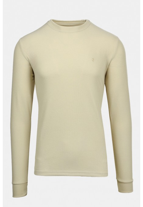 Ανδρική Μπεζ Μπλούζα με Σχέδιο Ύφανσης