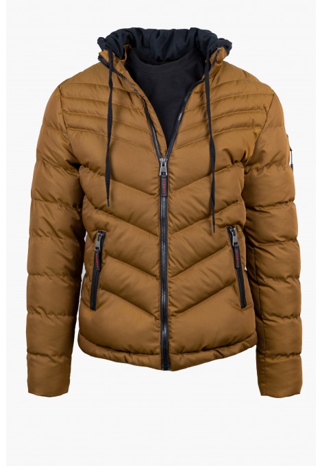 Men's Camel  Jacket with detachable Hood