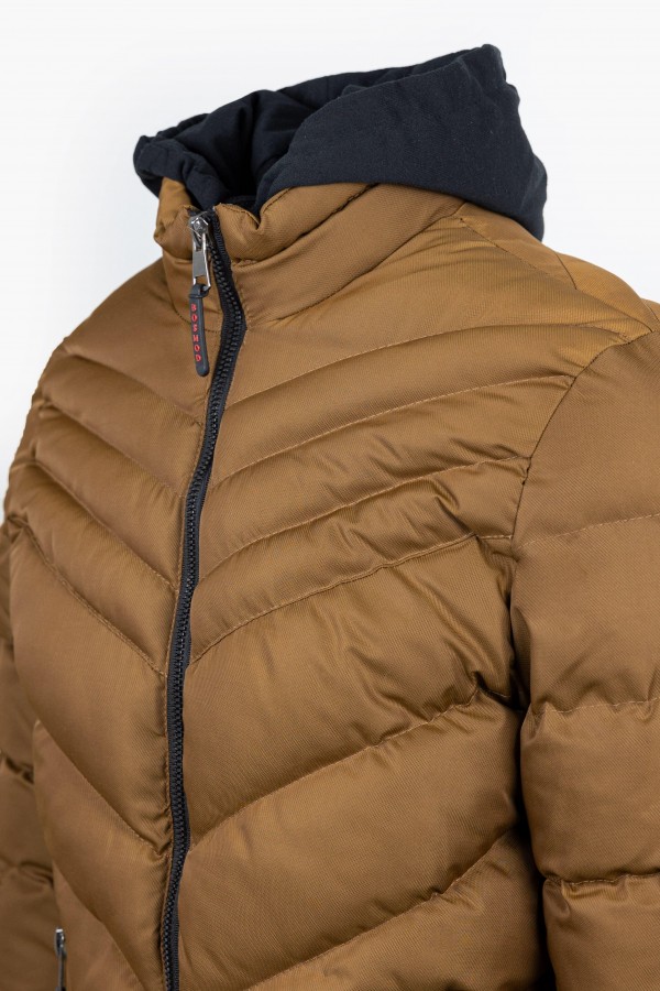 Men's Camel  Jacket with detachable Hood
