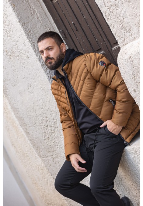 Men's Camel  Jacket with detachable Hood