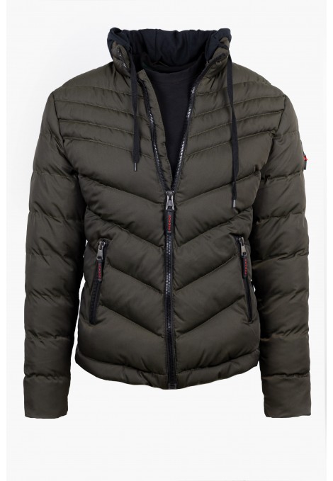 Men's Khaki  Jacket with detachable Hood