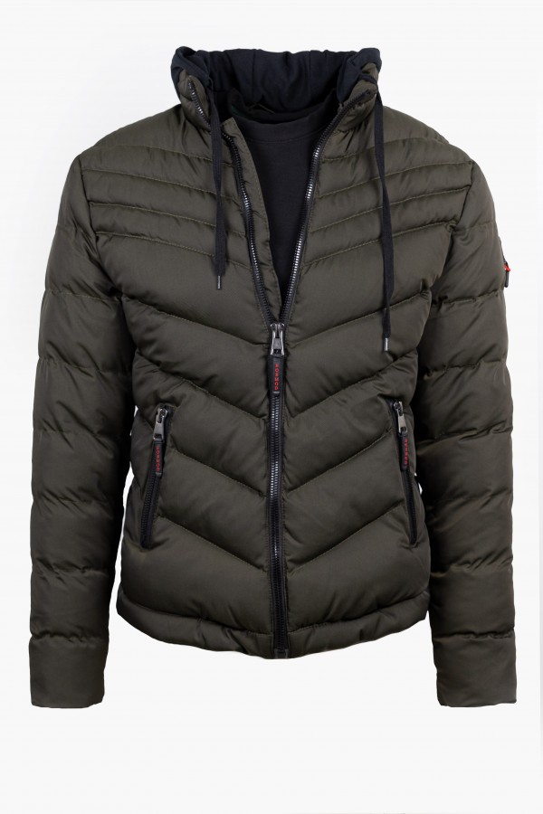 Men's Khaki  Jacket with detachable Hood