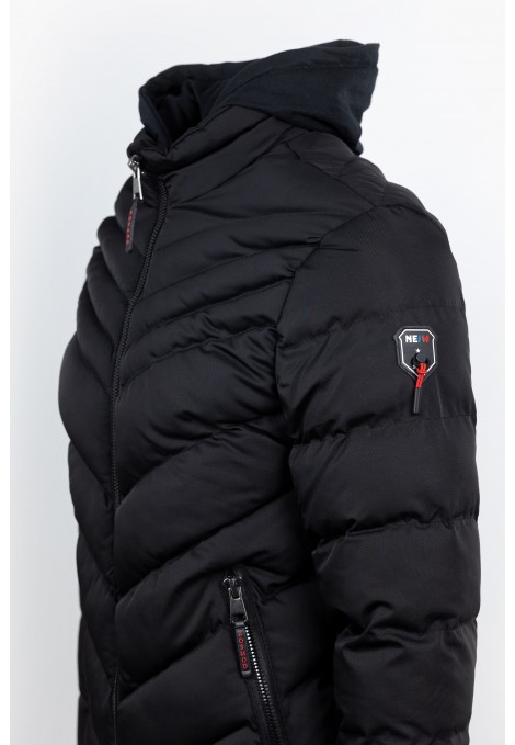 Men's Black  Jacket with detachable Hood
