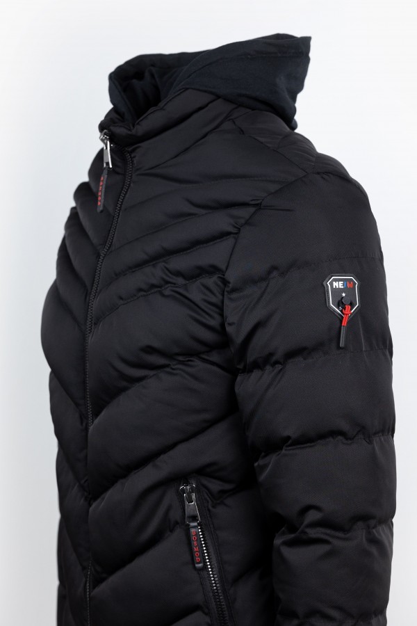 Men's Black  Jacket with detachable Hood