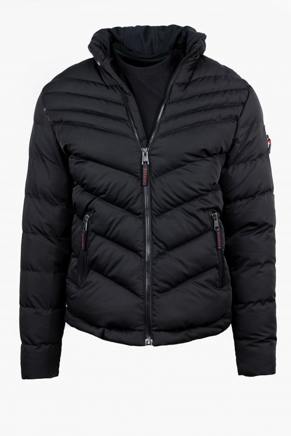 Men's Black  Jacket with detachable Hood