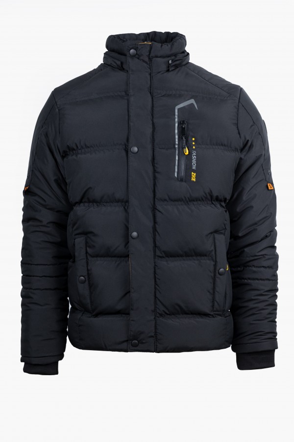 Men's Black Jacket with detachable Hood