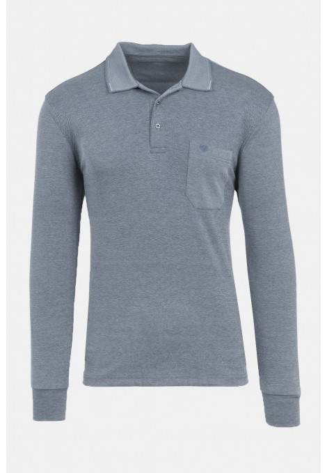 Men's Grey Polo T-shirt with Pocket