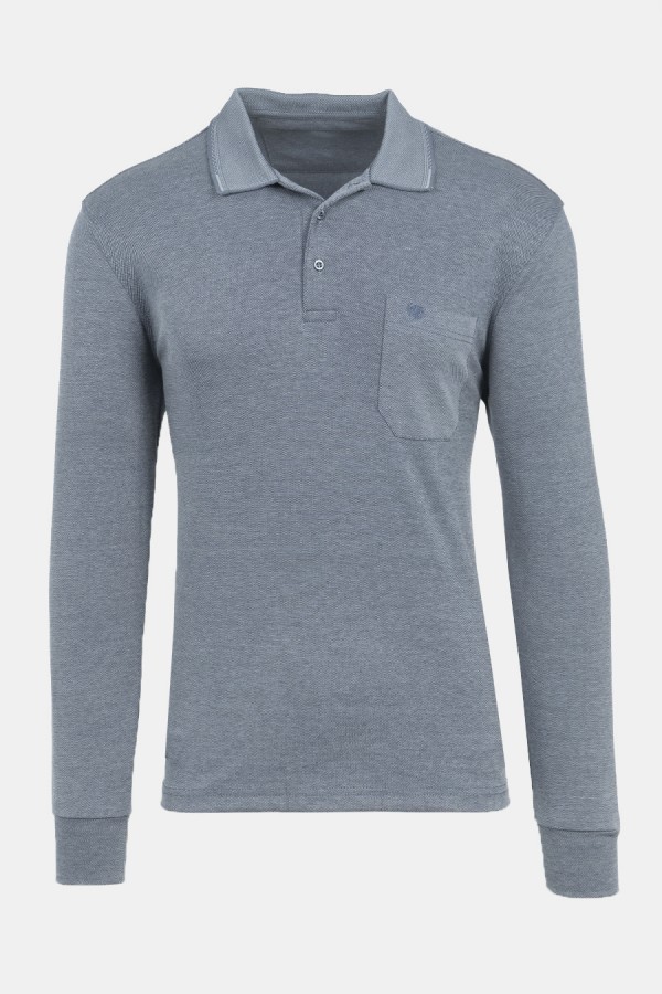 Men's Grey Polo T-shirt with Pocket