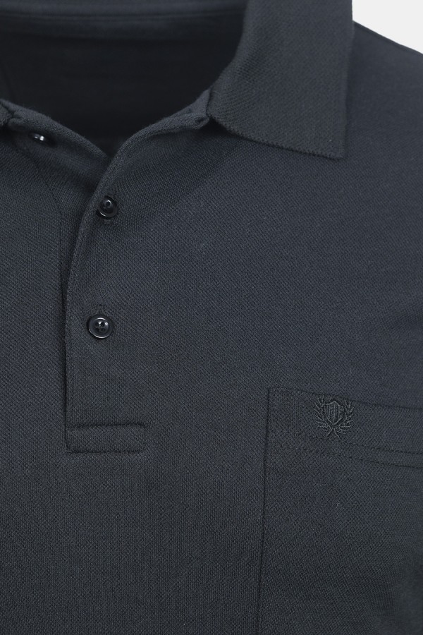 Men's Black Polo T-shirt with Pocket