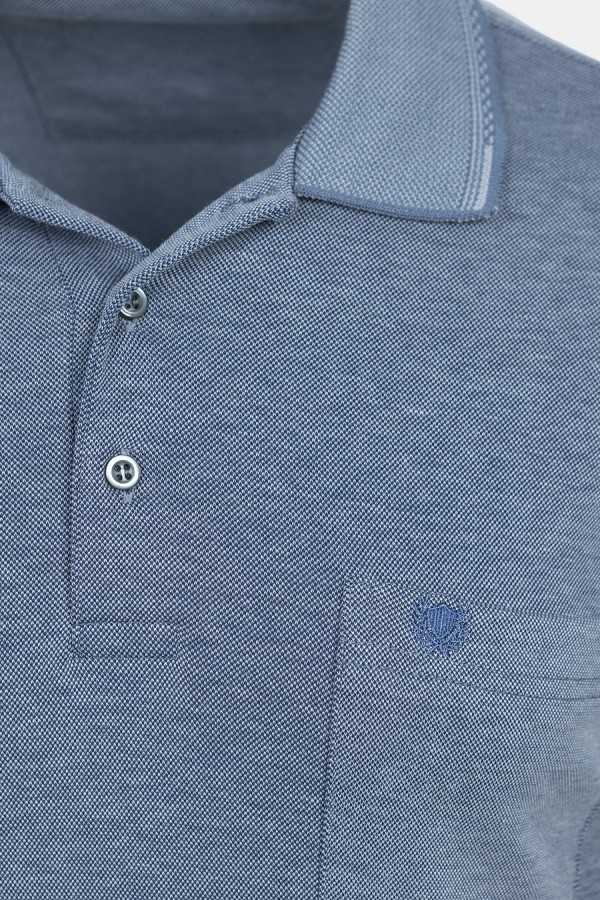 Men's Blue Polo T-shirt with Pocket