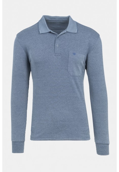 Men's Blue Polo T-shirt with Pocket