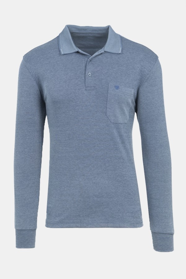 Men's Blue Polo T-shirt with Pocket