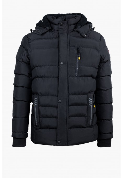 Men's Black Jacket with detachable Hood