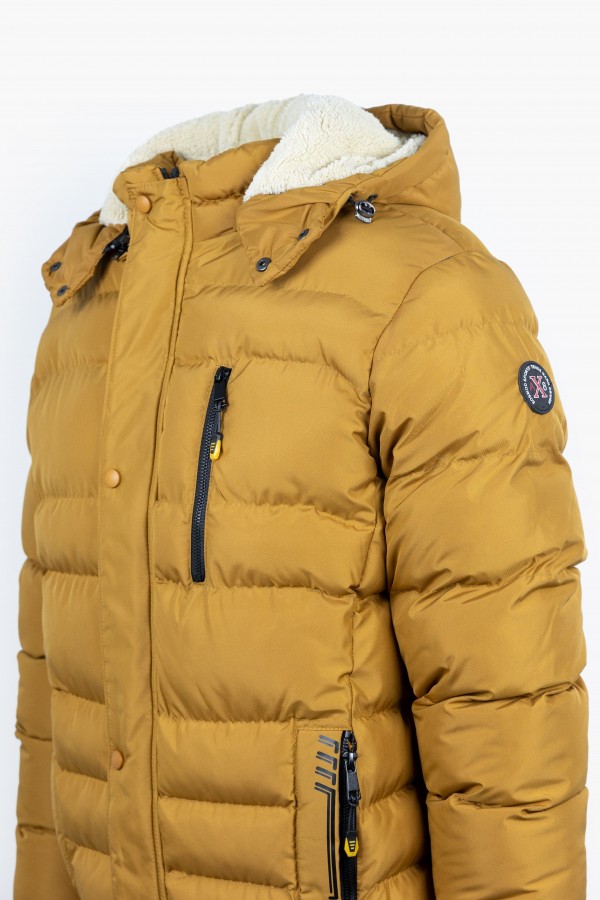 Men's Mustard Yellow Jacket with detachable Hood