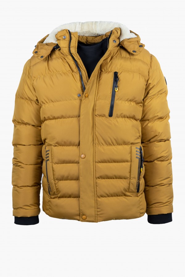 Men's Mustard Yellow Jacket with detachable Hood
