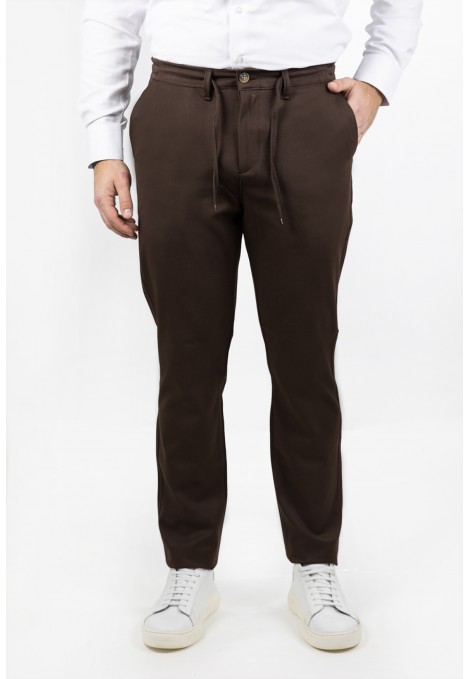 Ανδρικό Καφέ Παντελόνι με Λάστιχο Μέσης- Day to Night