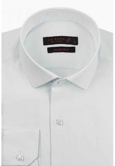 Ανδρικό Επίσημο Λευκό Πουκάμισο - La pupa Signature Weave Slim