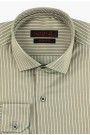Men's Khaki Striped Shirt Slim Fit