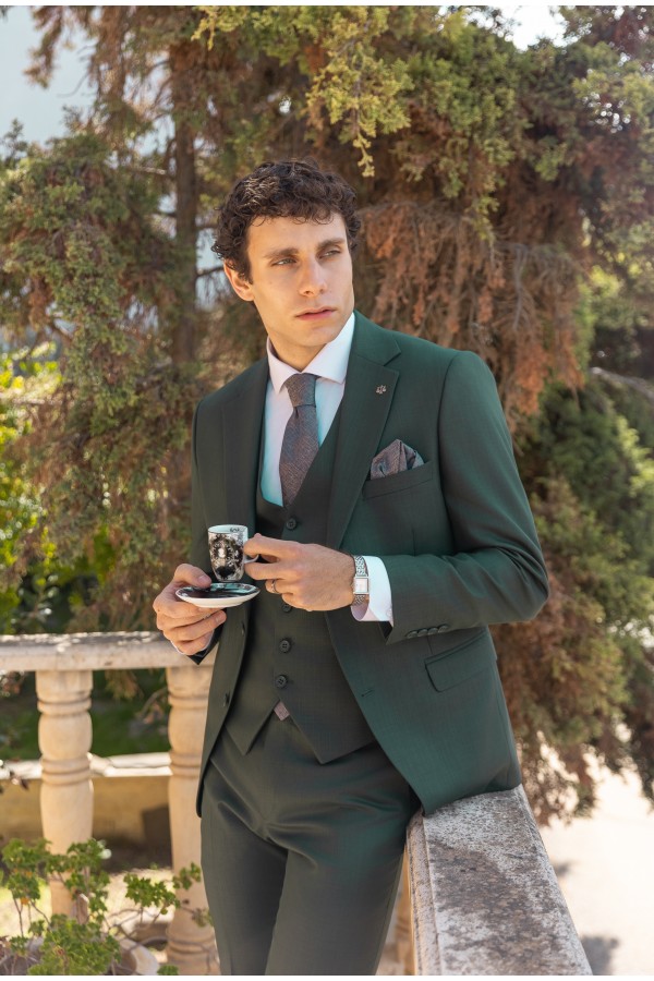 Ανδρικό Σκούρο Πράσινο κοστούμι luxury formal