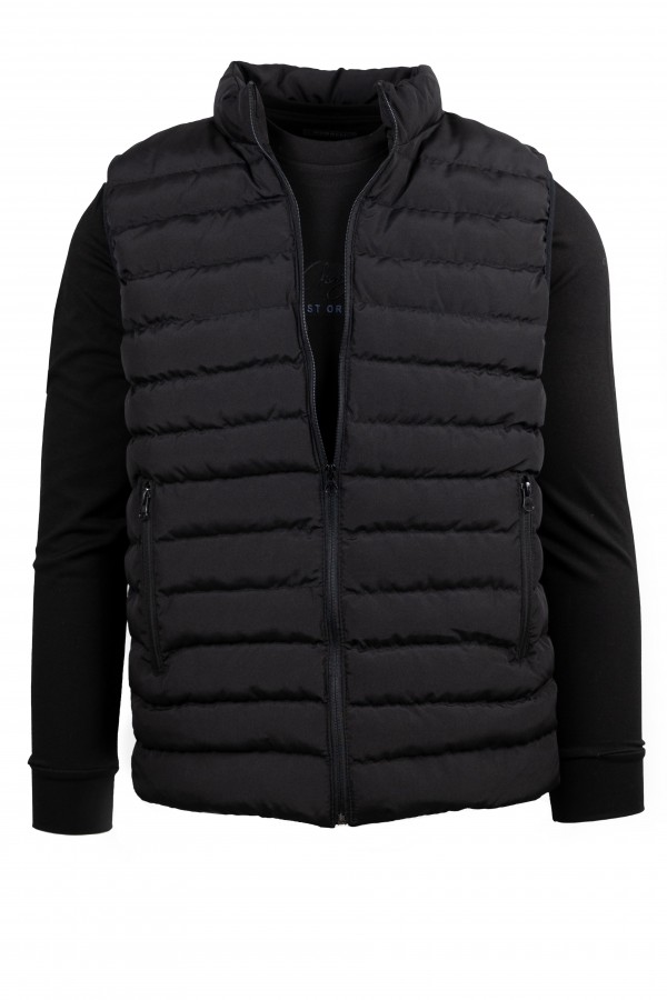 Men's Black Sleeveless Jacket