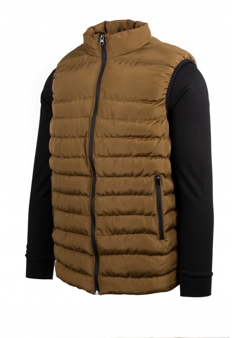 Men's Brown Sleeveless Jacket