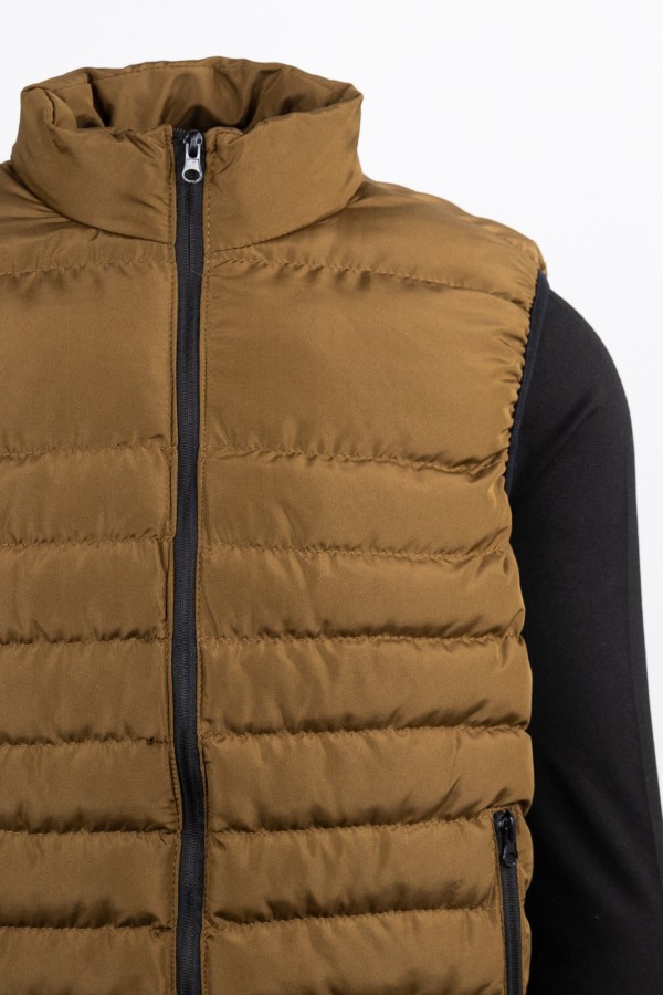 Men's Brown Sleeveless Jacket