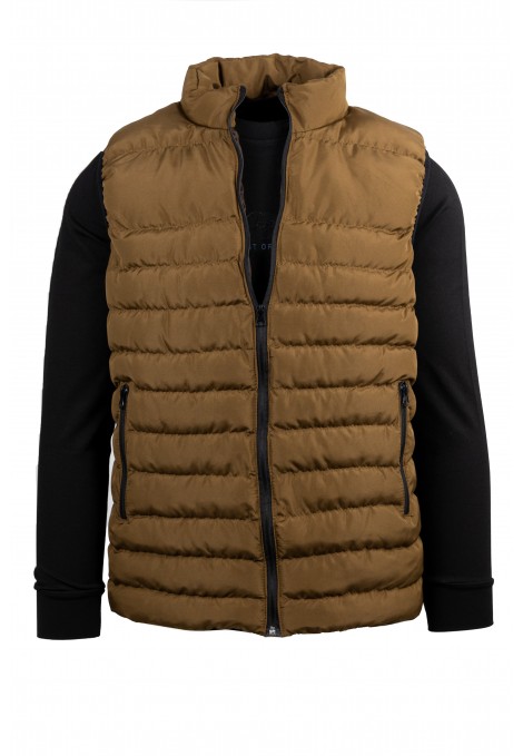 Men's Brown Sleeveless Jacket