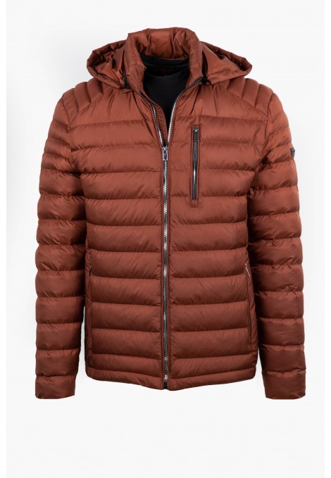 Men's Dark Red Jacket with detachable Hood