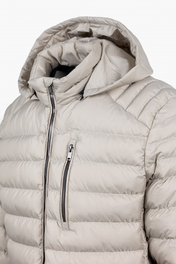 Men's Beige  Jacket with detachable Hood